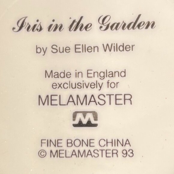 Two Fine Bone China Cups ~ Art by Sue Ellen Wilder ~ Iris ~ Daffodils ~ England - Picture 8 of 8